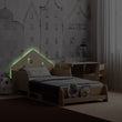 Cama extensible en forma de casa con iluminación LED