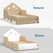 Cama extensible en forma de casa con iluminación LED - blanca