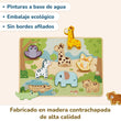 Rompecabezas y clasificador de madera para niños con animales de BusyKids