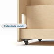 Estantería de libros de doble cara con ruedas de BusyKids - natural