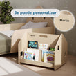 Estantería de libros de doble cara con ruedas de BusyKids - natural