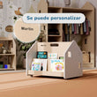Estantería de libros de doble cara con ruedas de BusyKids - blanca