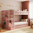 BusyKids Litera TOTO-TWIN MAX con escalera y espacio de almacenamiento 200 x 90 cm