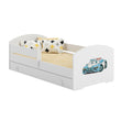 Cama infantil LUK-ONE con barrera de protección y cajón de almacenamiento