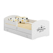 Cama infantil LUK-ONE con barrera de protección y cajón de almacenamiento
