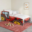 Cama infantil FARMI con diseño gráfico y colchón - 140 x 70 / 160 x 80 cm