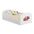 Cama infantil LUK-ONE con barrera de protección y cajón de almacenamiento