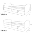 Cama Montessori infantil LEO 160 × 80 / 140 × 70 cm con barrera anticaídas