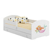 Cama infantil LUK-ONE con barrera de protección y cajón de almacenamiento