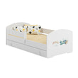 Cama infantil LUK-ONE con barrera de protección y cajón de almacenamiento