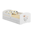 Cama infantil LUK-ONE con barrera de protección y cajón de almacenamiento