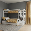 Litera BusyKids LUMI-MAX con escalera de almacenaje 90 x 200 / 120 x 200 cm
