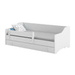 Cama infantil ERYK con barrera de protección y cajón de almacenamiento - 160 × 80/180 × 80 cm