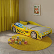 Cama infantil AUTO con diseño gráfico y colchón - 140 x 70/160 x 80 cm