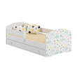 Cama infantil LUK-ONE con barrera de protección y cajón de almacenamiento
